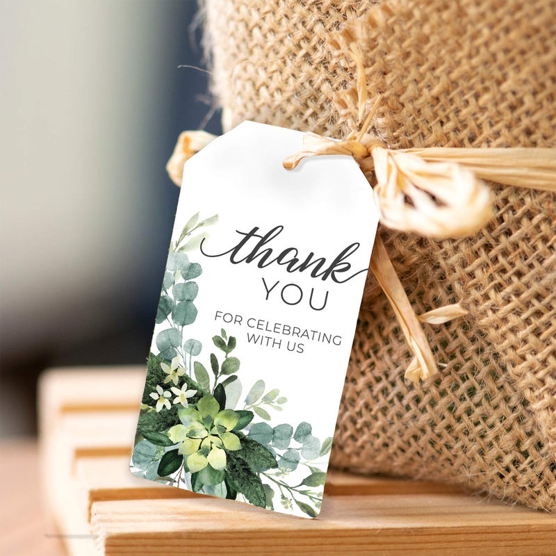 Canopy Street 100 Lush Greenery Favor Thank You Tags/Thank You for Celebrating with us Wedding Favors - Image 3